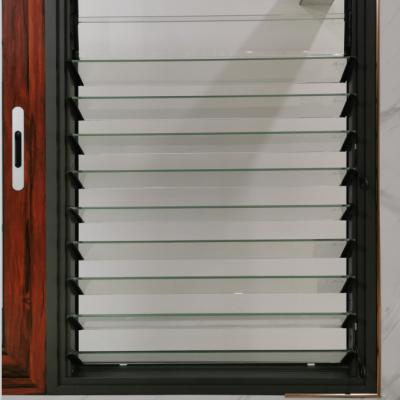 China Aluminum Swing Frame With Plastic Clip Louver Glass Window Shutter for sale