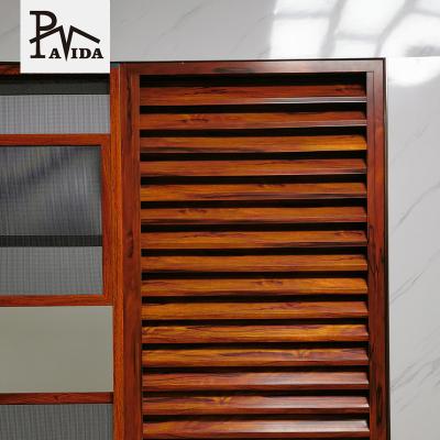 China Traditional Customized Aluminum Window Shutter Design Awning Shutters Window Glass Balcony Te koop