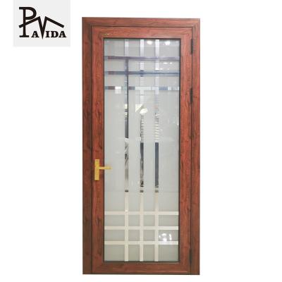 Chine Modern Powder Coated Rosewood Color Bathroom Doors Aluminum Casement Door à vendre