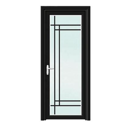 China Factory Wholesale Price Bathroom Interior Modern Aluminum Frosted Glass Doors Exterior House Door Waterproof for sale