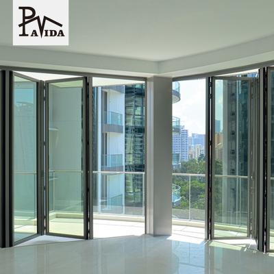 China Heat Insulation High Performance Folding Doors Waterproof And Moistureproof Soundproof Aluminum Bifolding Door for sale