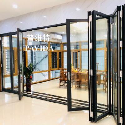 China Folding Waterproof And Moisture Proof Aluminum Glass Doors for sale