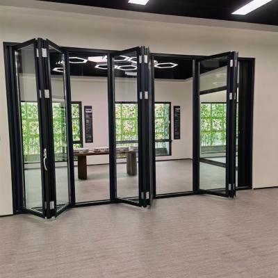 Chine Aluminum Waterproof And Moisture Proof Tempered Glass Folding Door Wholesaler à vendre