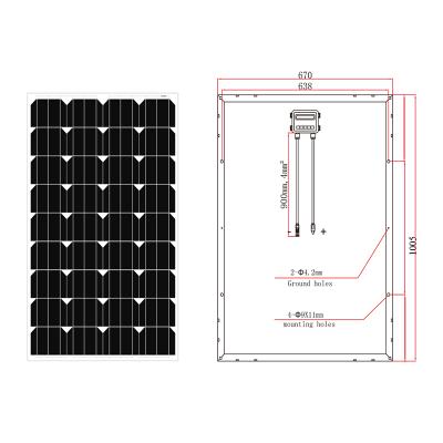 China Perc Module 100Wp Solar Home System Solar Panel Power System Commercial Mono Solar Panels for sale