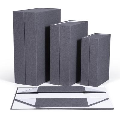 China Hot Recycled Materials Magnet Fancy Box Cardboard Storage Black Rigid Flat Luxury Magnetic Folding Paper Gift Box for sale