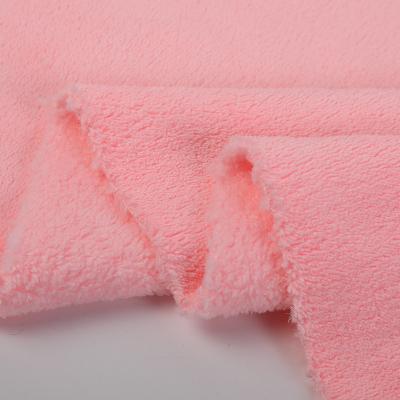 China 2021 Shrink-Resistant Hot Sale Polyester Double Sided Coral Fleece Faux Fur Hometextile Fabric For Sleepwear Toy Garment for sale