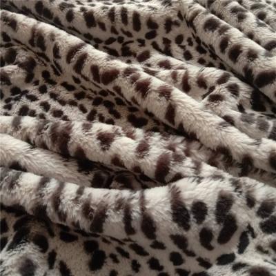 China Amazon Success 202 Polyester Elegant Soft Warm 100% Polyester Printing Faux Rabbit Fur Fabric For Autumn And Winter for sale