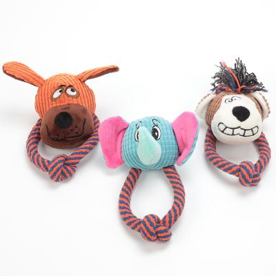 China Viable Healthy Toys Cartoon Rope Cotton Hot Dog Toys Teeth Cleaning Cute Pet Toy for sale