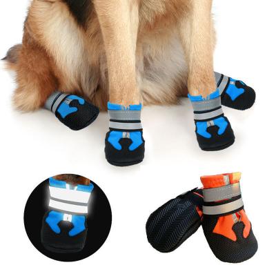 China Sustainable Pet Shoes Wear-Resistant Reflective Mesh Surface Dog Foot Cover Breathable Dog Summer for sale