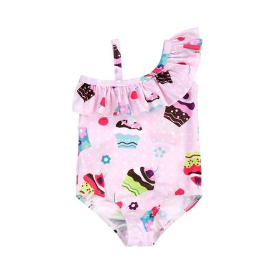 China 0-6 Years Baby Kids Baby One Piece Swimwear Child Swimwear Polyester Fabric Cartoon Design High Quality Print Breathable for sale