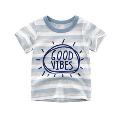 China Summer Breathable Casual Newborn Boy Baby Boy Cartoon Print T-shirt Cotton Toddler Factory Direct Sales Short Sleeve Top for sale