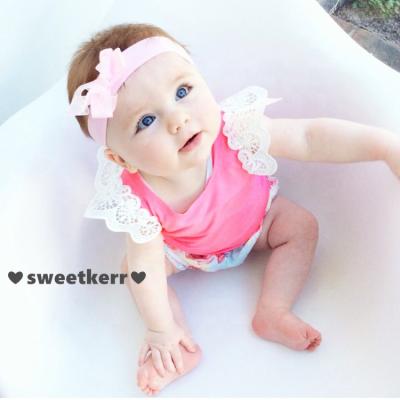 China Breathable In Stock Summer Multicolor Lace Flight Sleeve Vest Cotton Top Newborn Baby T-Shirt for sale