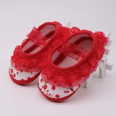 China Other Wholesale Soft Newborn Toddler Dress Soft Unique Design Lace Ties Shoes For Babies for sale