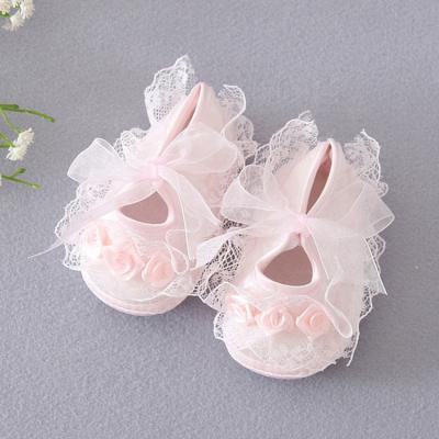 China Other Soft Newborn Girl Pre Walker Sandal Lace Dance Matching Dress Baby Light Comfortable Shoes for sale