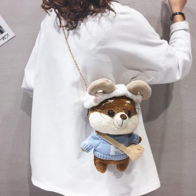 China Creative Animal Stuffed Pet Toy Pendant Mini Bag Doll Backpack 26cm Lalafanfan Squirrel Dog Shiba Inu Plush Toy For Gift for sale