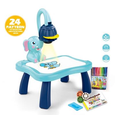 China New Cartoon Quality Cartoon Music Children Elephant Projector Drawing Board Educational Study Toys For Children for sale