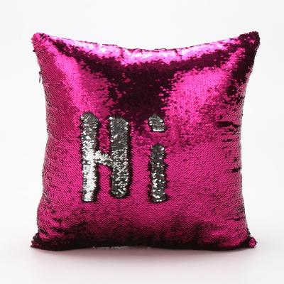 China Sofa Cushion Decorative Pillow Magical Viable Color Changing Flip Magic Color Reversible Sequin To Rest Custom Home Decorative Pink for sale