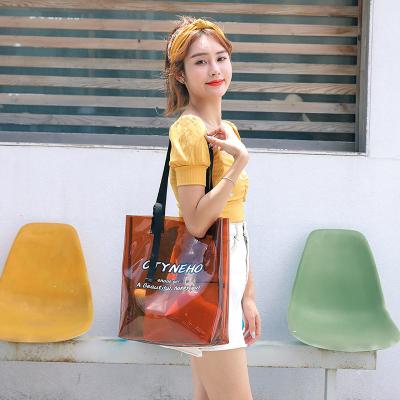 China 2021 New Hot Summer PVC Jelly Messenger Wallet Women's Transparent Large Capacity Handbag for sale