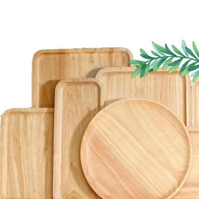 China Sustainable Rectangular Wooden Dishes Serving Tray for sale