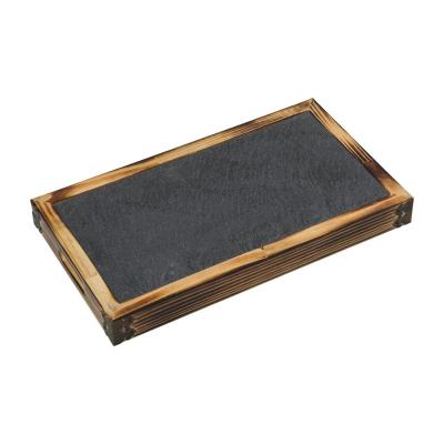 China Sustainable Wooden Dish With Slate Stone For Dinner Steak Stone Natural Stone for sale