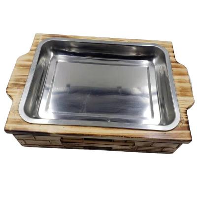 China Sustainable China Factory Wooden Char Grilled Fish Oven With Stainless Steel Plate for sale