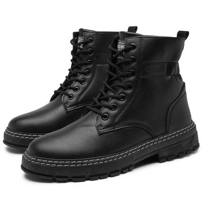 China Korean version of the British-style high aid men's anti-skid autumn all-match men's boots tide trend mesh machining boots for sale