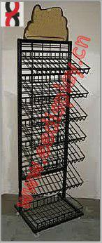 China Single sided high quality wire snack retail display rack/wire free standing display racks/metal wire mesh display racks and racks for sale