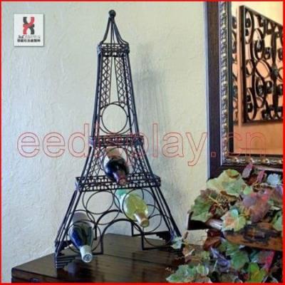 China Eiffel Tower Heavy Duty Wine Display Rack / Wire Vintage Wine Rack for sale