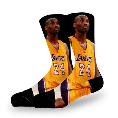 China QUICK DRY Custom Design Kobe Bryant Pattern Socks 3D Printed Sports Socks For Men for sale