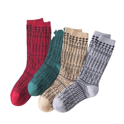 China Custom Classic Pattern Business Breathable Formal Men's Office Crew Casual Socks for sale