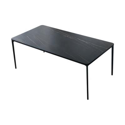 China Modern Style Luxury Rectangle Office Hotel Living Room Bedroom Ceramic Top Metal Base Coffee Table for sale