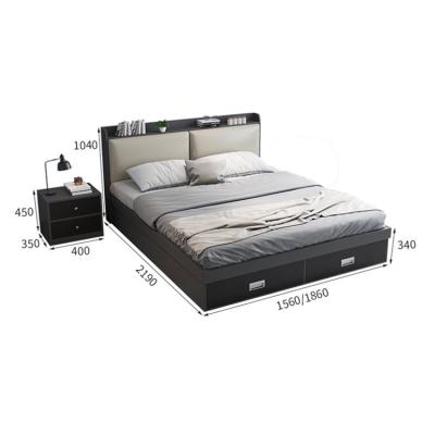 China Multifunctional Direct Selling Large Double Modern Storage Space Bed With Drawers for sale