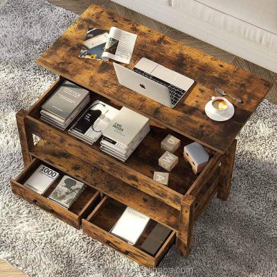 China Adjustable Shandong Factory Vintage Wooden Living Room Lift Top (Height) Coffee Tables for sale