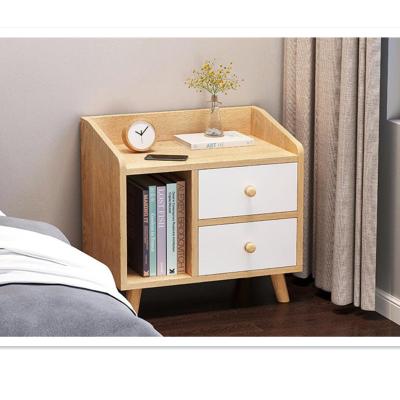 China Modern Nnightstand Bedside Table Adjustable (Height) Wooden Drawer Bedroom Furniture MDF Bedside Cabinet for sale