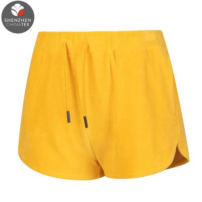 China Winter Women Sport 310Gsm Breathable Classic Style Velvet Feel Soft Hand Fitness Workout Bottom Running Warm Shorts for sale