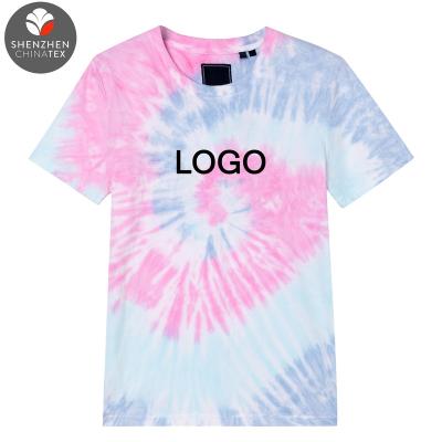 China Fashionable Wholesale Graphic Tee Women's Breathable Tie Sleeve Crewneck Cotton Dye High Quality Short T-Shirt for sale