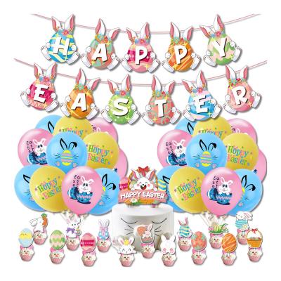 China New Festival Decoration Easter Party Decoration Happy Easter Bunny Eggs Latex Balloons Bunny Easter Bunny Egg Cake Topper for sale