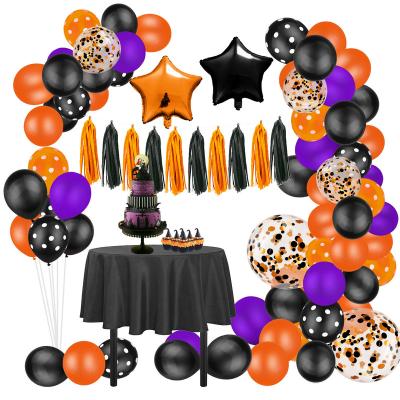 China Party Decoration Halloween Party Supplies New Set Christmas Party Decorations Favors Star Foil Balloons Confetti Latex Balloons With Tassel for sale