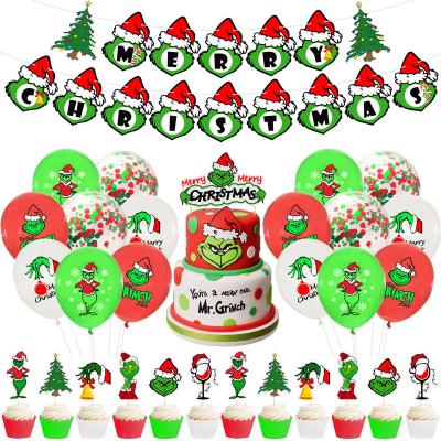 China Cake Topper Mall Event Party Christmas Supplie Latex Balloon Cartoon Banner Merry Christmas Fairy Tale Theme Party Decoration for sale