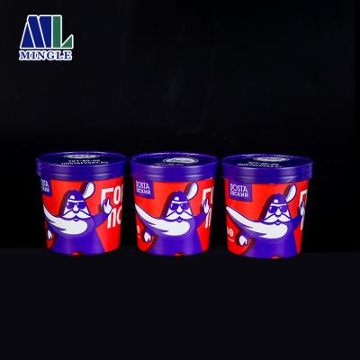 China Food Grade Round Containers Ice Cream Cup Design Ice Cream Paper Tubs for sale