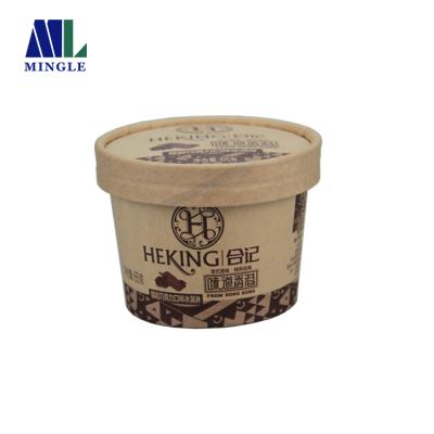 China Disposable Paper+PE 5oz 150ML Ice Cream Paper Cups With Dome Paper Lids And Spoon for sale