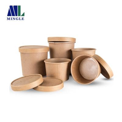 China Disposable Custom Printed Soup Disposable Paper Cup Take Out Salad Bowl Instant Noodle Bowl for sale