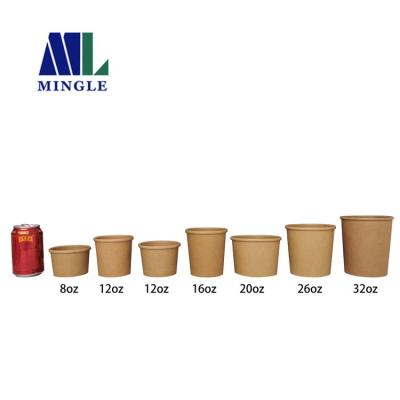 China Best Price Food Use Single Wall Paper Cup Soup Kraft Paper Tub for sale