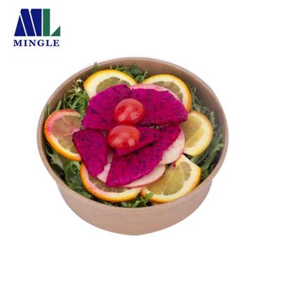 China Disposable Paper Bowl Packaging Biodegradable Paper Bowl With Lid Salad Bowl for sale