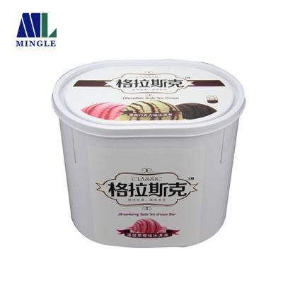 China Custom Plastic PP Plastic Food Container Ice Cream Bucket for sale