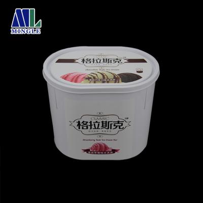 China Hot Selling Custom Plastic PP Support Color Ice Cream Bucket With Lid for sale