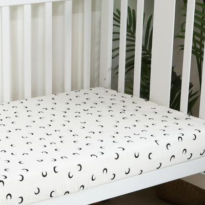 China Sustainable Factory Custom Design Standard Newborn Baby Muslin Mattress Fitted Crib Sheet for sale