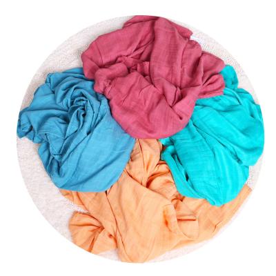 China PORTABLE 4 Pack Muslin Color Baby Soft Solid Single Sleep Wrap Blankets for sale