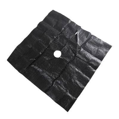 China High Denstity Weaving 80gsm Perforated Black Weed Mat Fabric Ground Cover for sale