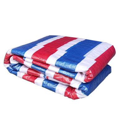 China Factory water resistant the ditectily three-color striped striped fabric cheap pe tarpaulin for sale